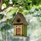 Set of 2 11.25"H Vintage Green Distressed Solid Wood Decorative Outdoor Garden Birdhouse